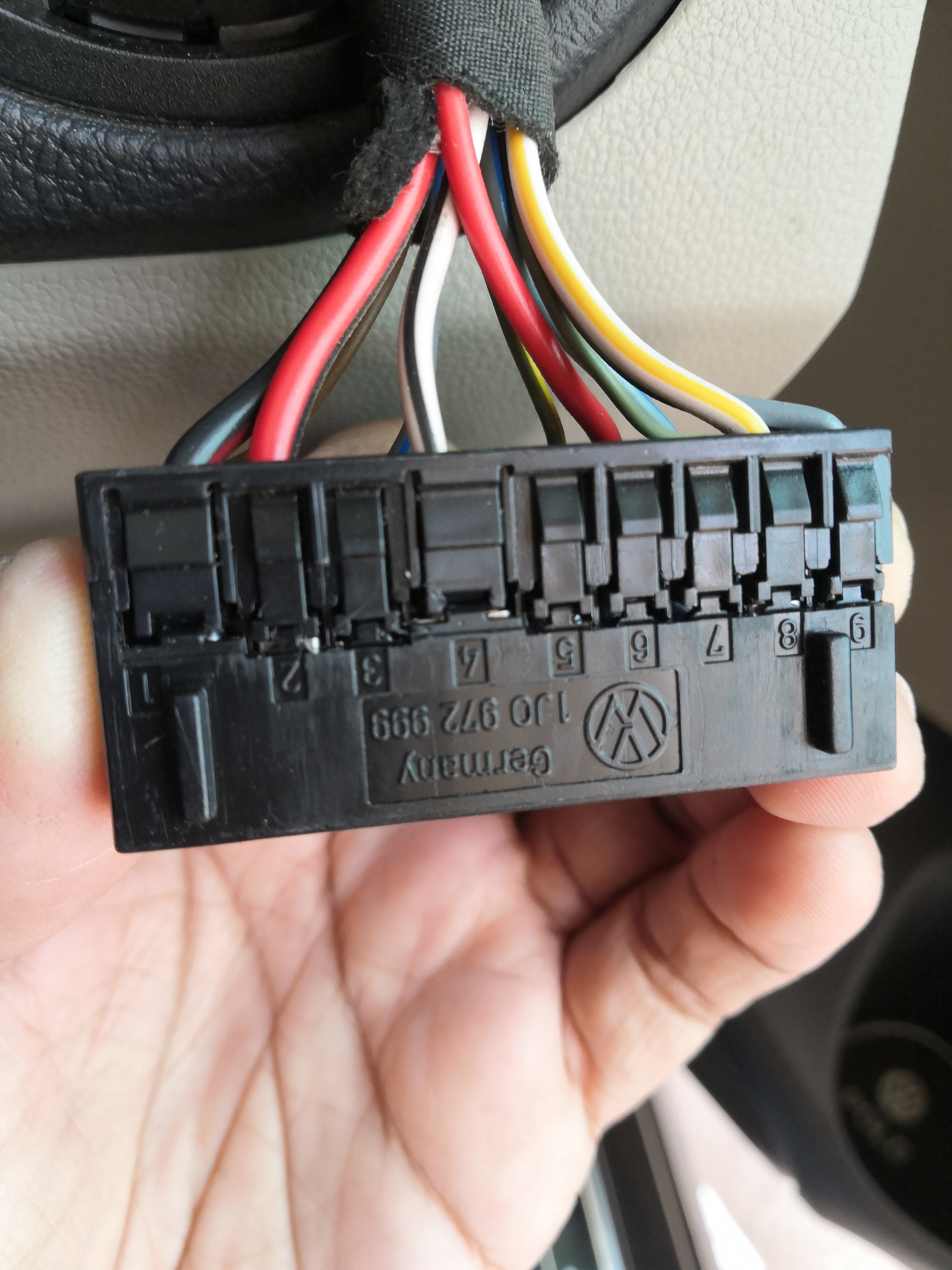 Headlight switch connector pin 1 to 9